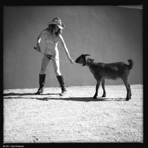 Stephanie with Boots the Goat ©2011 Zoe Wiseman
